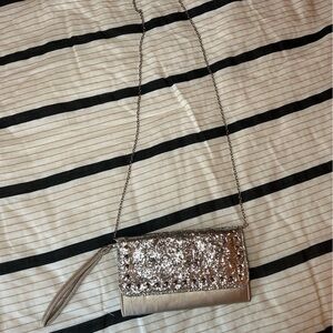 Madden girl Silver Glitter Crossbody Bag